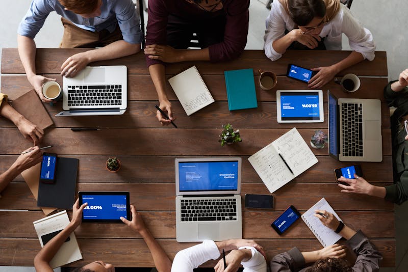Professional IT team at work